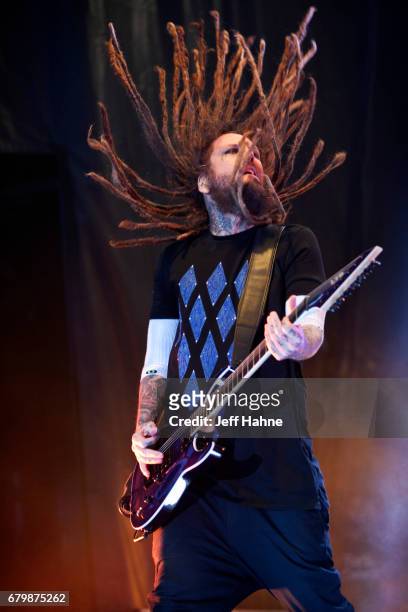 Guitarist Brian "Head" Welch of Korn performs during Carolina Rebellion at Charlotte Motor Speedway on May 6, 2017 in Charlotte, North Carolina.