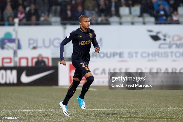 Kylian Mbappe Lottin of Monaco during the Ligue 1 match between As Nancy Lorraine and As Monaco at Stade Marcel Picot on May 6, 2017 in Nancy, France.