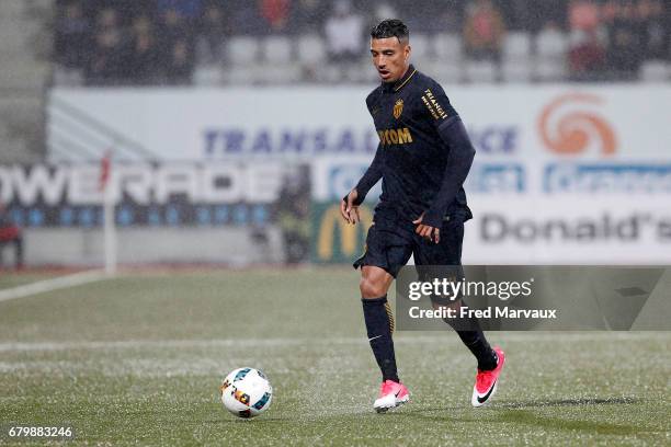 Nabil Dirar of Monaco during the Ligue 1 match between As Nancy Lorraine and As Monaco at Stade Marcel Picot on May 6, 2017 in Nancy, France.