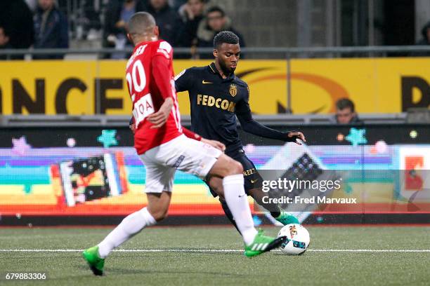 Thomas Lemar of Monaco during the Ligue 1 match between As Nancy Lorraine and As Monaco at Stade Marcel Picot on May 6, 2017 in Nancy, France.