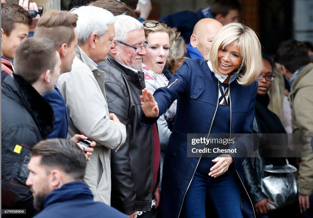 Presidential Candidate Emmanuel Macron Votes In Le Touquet