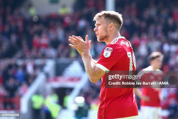 Jamie Ward of Nottingham Forest during the Sky Bet Championship match between Nottingham Forest and Ipswich Town at City Ground on May 7, 2017 in...