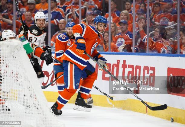Darnell Nurse of the Edmonton Oilers skates against the Anaheim Ducks in Game Four of the Western Conference Second Round during the 2017 NHL Stanley...