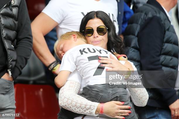 Gertrude Kuyt with son Kuytduring the Dutch Eredivisie match between sbv Excelsior Rotterdam and Feyenoord Rotterdam at Van Donge & De Roo stadium on...