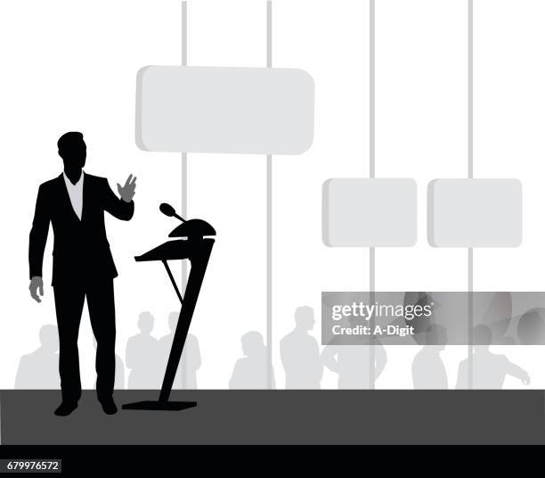 ilustrações de stock, clip art, desenhos animados e ícones de stage talker - palestrante