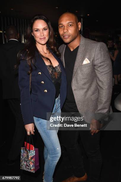 Claire Merry and Jordan Turner-Hall attend STK Ibiza themed brunch party at STK London at STK London on May 7, 2017 in London, England.