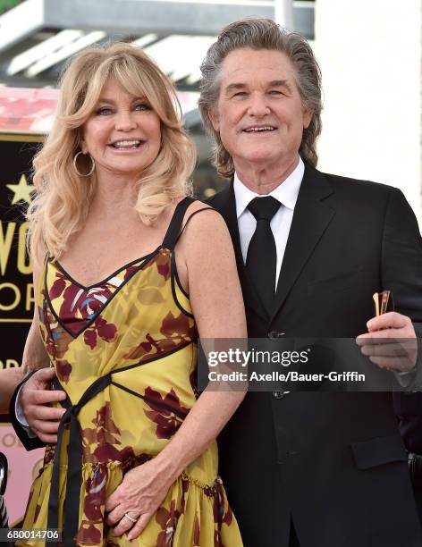 Actors Goldie Hawn and Kurt Russell are honored with double star ceremony on the Hollywood Walk of Fame on May 4, 2017 in Hollywood, California.