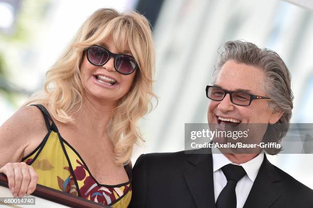 Actors Goldie Hawn and Kurt Russell are honored with double star ceremony on the Hollywood Walk of Fame on May 4, 2017 in Hollywood, California.