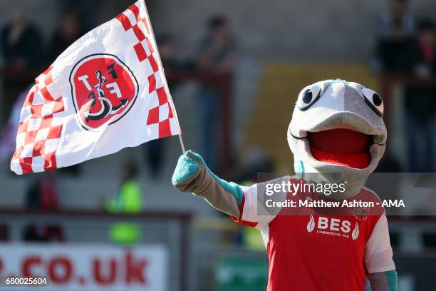 Captain Cod the mascot of Fleetwood Town during the Sky Bet League One Playoff Semi Final: First Leg match between Fleetwood Town and Bradford City...