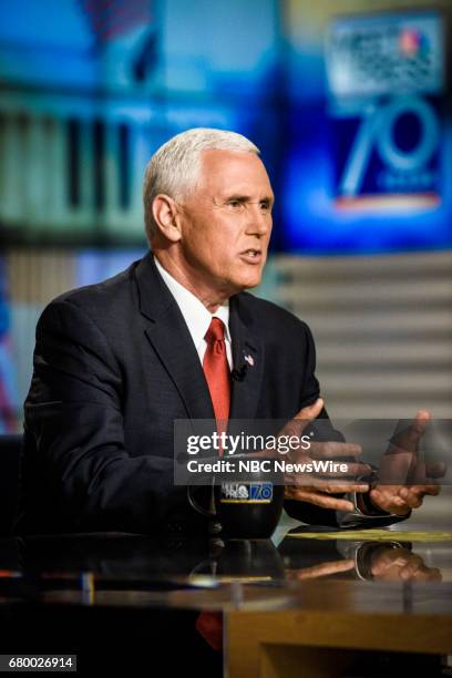 Pictured: U.S. Vice President Mike Pence appears on "Meet the Press" in Washington, D.C., Sunday, April 30, 2017.