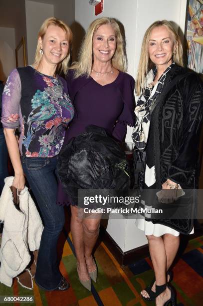 Alisa Roever, Dara Sowell and Bonnie Pfeifer Evans attend the Kentucky Derby Party New York City at Le Cirque on May 6, 2017 in New York City.