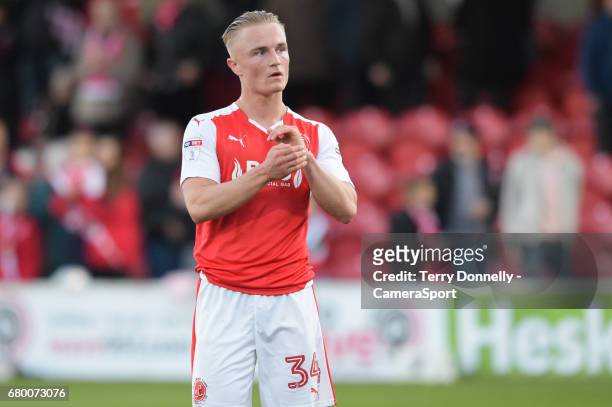 Dejected Fleetwood Town's Kyle Dempsey at the end of the match during the Sky Bet League One Play-Off Semi-Final Second Leg match between Fleetwood...