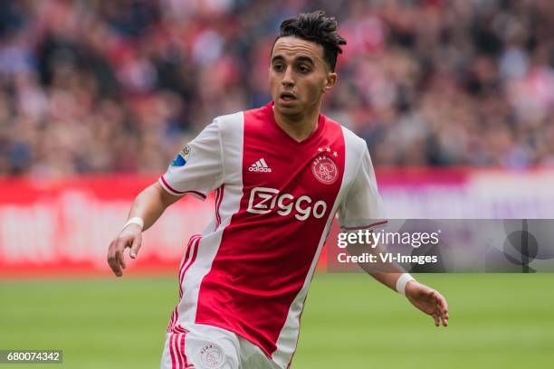 Abdelhak Nouri of Ajaxduring the Dutch Eredivisie match between Ajax Amsterdam and Go Ahead Eagles at the Amsterdam Arena on May 07, 2017 in...