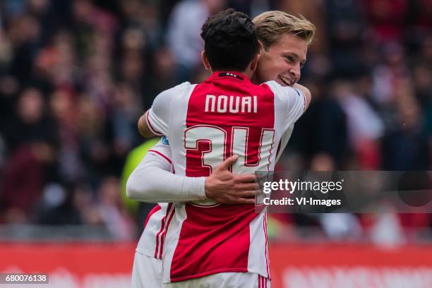 Abdelhak Nouri of Ajax, Frenkie de Jong of Ajaxduring the Dutch Eredivisie match between Ajax Amsterdam and Go Ahead Eagles at the Amsterdam Arena on...