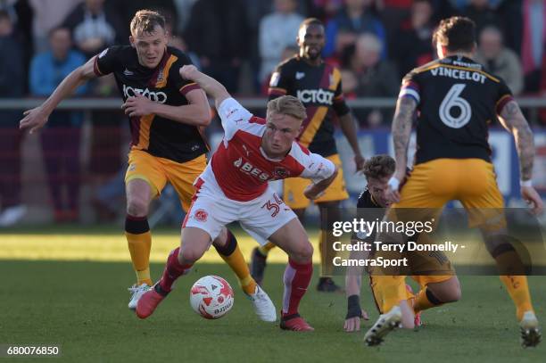 Fleetwood Town's Kyle Dempsey under pressure during the Sky Bet League One Play-Off Semi-Final Second Leg match between Fleetwood Town and Bradford...