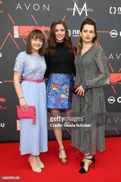 Lena Urzendowsky, Svenja Jung and Ella Rumpf during the New Faces Award Film at Haus Ungarn on April 27, 2017 in Berlin, Germany.