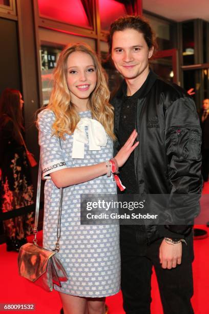 Lisa Larissa Strahl and her boyfriend Tilman Poerzgen during the New Faces Award Film at Haus Ungarn on April 27, 2017 in Berlin, Germany.