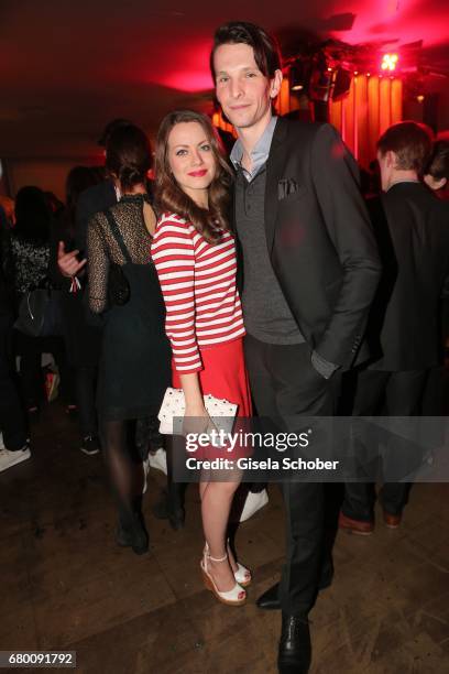 Alice Dwyer and her boyfriend Sabin Tambrea during the New Faces Award Film at Haus Ungarn on April 27, 2017 in Berlin, Germany.