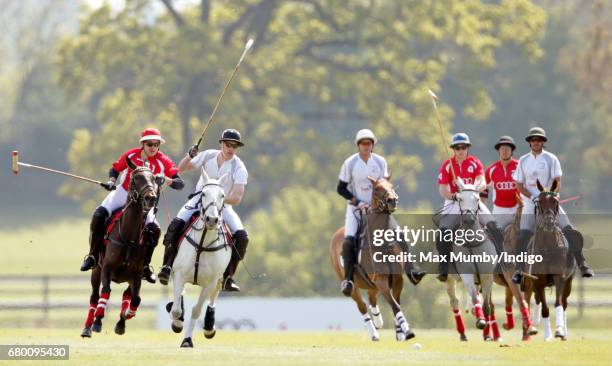 Prince William, Duke of Cambridge takes part in the Audi Polo Challenge at Coworth Park Polo Club on May 7, 2017 in Ascot, England.