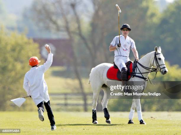 Prince William, Duke of Cambridge takes part in the Audi Polo Challenge at Coworth Park Polo Club on May 7, 2017 in Ascot, England.