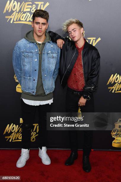 Singers Jack Gilinsky and Singers Jack Johnson attend the 2017 MTV Movie and TV Awards at The Shrine Auditorium on May 7, 2017 in Los Angeles,...