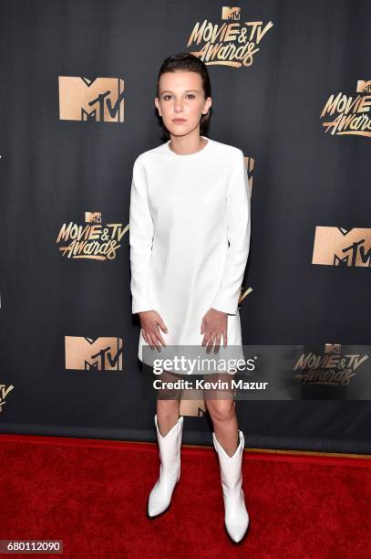 Actor Millie Bobby Brown attends the 2017 MTV Movie And TV Awards at The Shrine Auditorium on May 7, 2017 in Los Angeles, California.