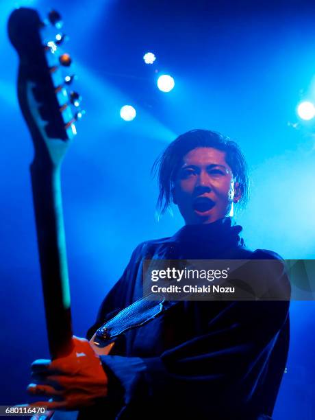 Miyavi performs at Islington Academy on May 7, 2017 in London, England.