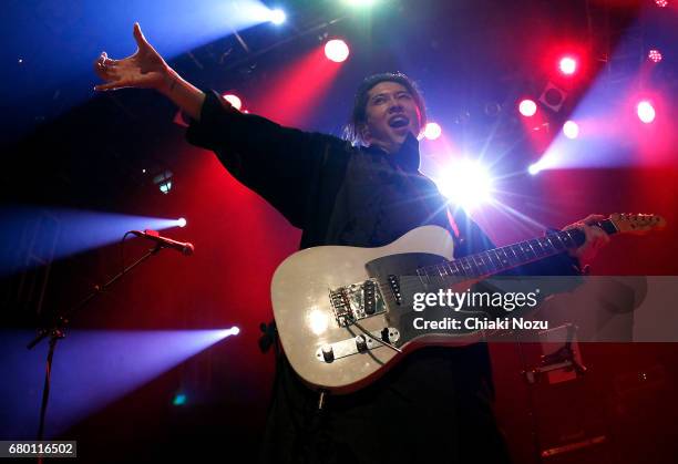 Miyavi performs at Islington Academy on May 7, 2017 in London, England.