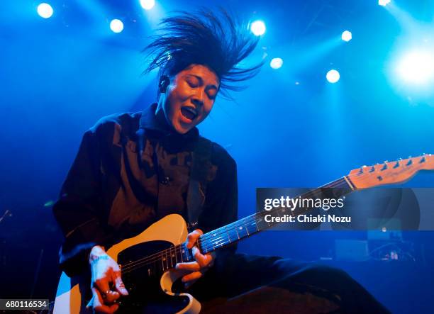 Miyavi performs at Islington Academy on May 7, 2017 in London, England.