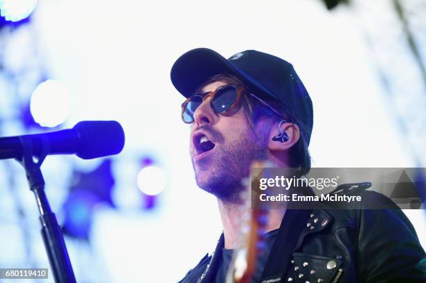 Musician Alex Gaskarth of the musical band All Time Low performs onstage at the 2017 MTV Movie And TV Awards Festival at The Shrine Auditorium on May...