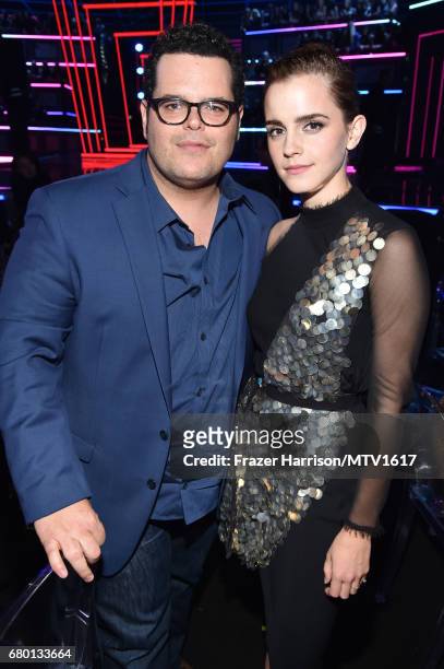 Actors Josh Gad and Emma Watson attend the 2017 MTV Movie And TV Awards at The Shrine Auditorium on May 7, 2017 in Los Angeles, California.