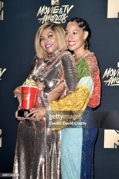 Actor Taraji P. Henson , who accepted the Best Fight Against the System award on behalf of 'Hidden Figures,' and actor Tracee Ellis Ross pose in the...