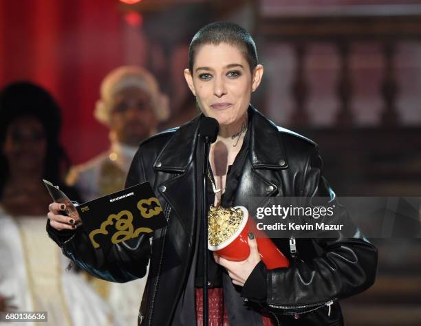Actor Asia Kate Dillon speaks onstage during the 2017 MTV Movie And TV Awards at The Shrine Auditorium on May 7, 2017 in Los Angeles, California.