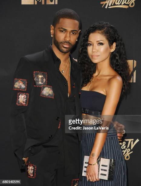 Rapper Big Sean and Jhene Aiko pose in the press room at the 2017 MTV Movie and TV Awards at The Shrine Auditorium on May 7, 2017 in Los Angeles,...