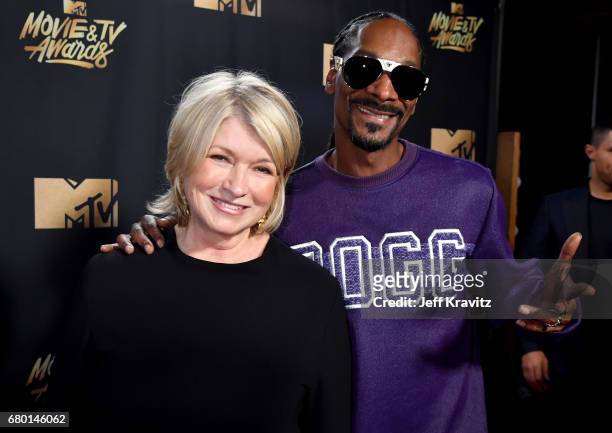 Martha Stewart and rapper Snoop Dogg attend the 2017 MTV Movie And TV Awards at The Shrine Auditorium on May 7, 2017 in Los Angeles, California.