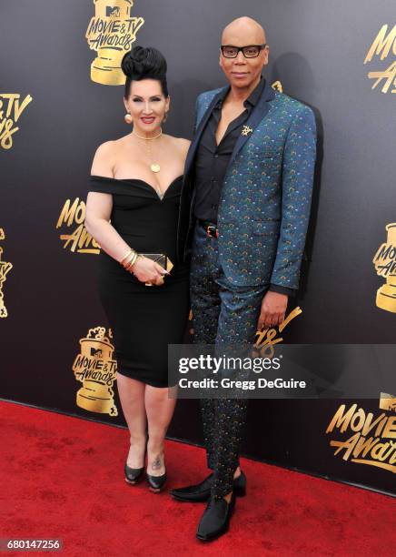 RuPaul and Michelle Visage arrive at the 2017 MTV Movie And TV Awards at The Shrine Auditorium on May 7, 2017 in Los Angeles, California.