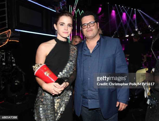 Actors Emma Watson and Josh Gad attend the 2017 MTV Movie And TV Awards at The Shrine Auditorium on May 7, 2017 in Los Angeles, California.