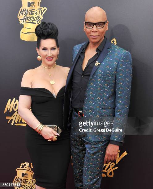 RuPaul and Michelle Visage arrive at the 2017 MTV Movie And TV Awards at The Shrine Auditorium on May 7, 2017 in Los Angeles, California.