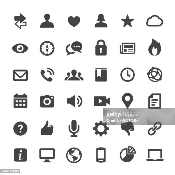 social media und internet icons - serie big - social media symbol stock-grafiken, -clipart, -cartoons und -symbole