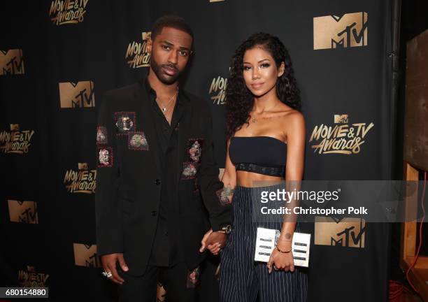 Recording artists Big Sean and Jhene Aiko attend the 2017 MTV Movie And TV Awards at The Shrine Auditorium on May 7, 2017 in Los Angeles, California.