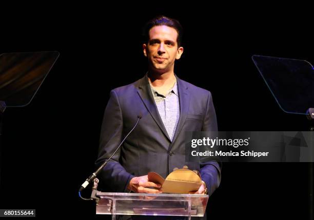 Nick Cordero speaks on stage during 32nd Annual Lucille Lortel Awards at NYU Skirball Center on May 7, 2017 in New York City.