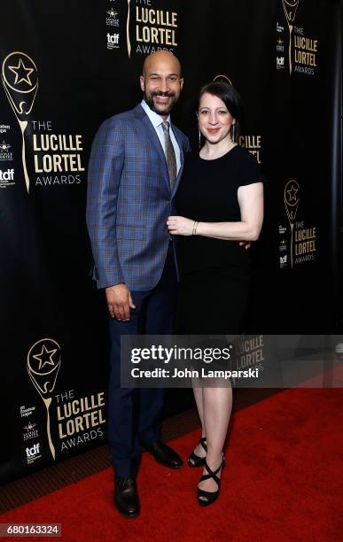 Keegan-Michael Key and Elisa Puglieseattends 32nd Annual Lucille Lortle Awards at NYU Skirball Center on May 7, 2017 in New York City.