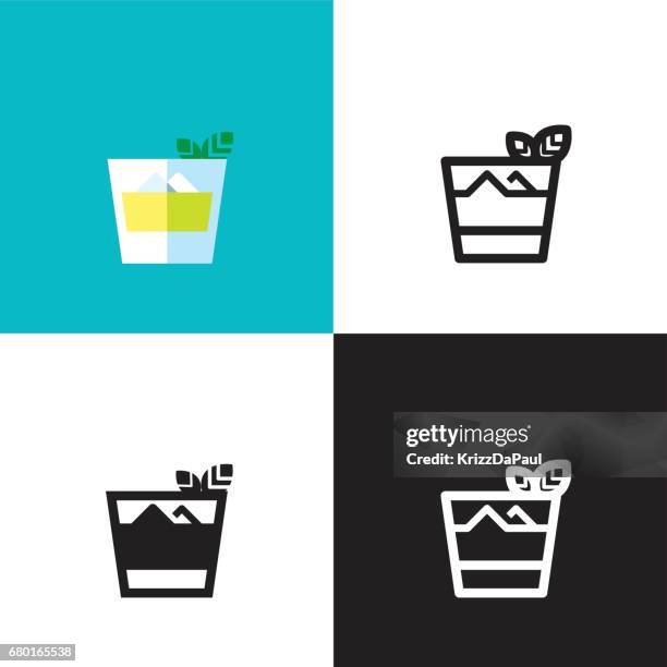 mint julep cocktail - mint julep stock illustrations