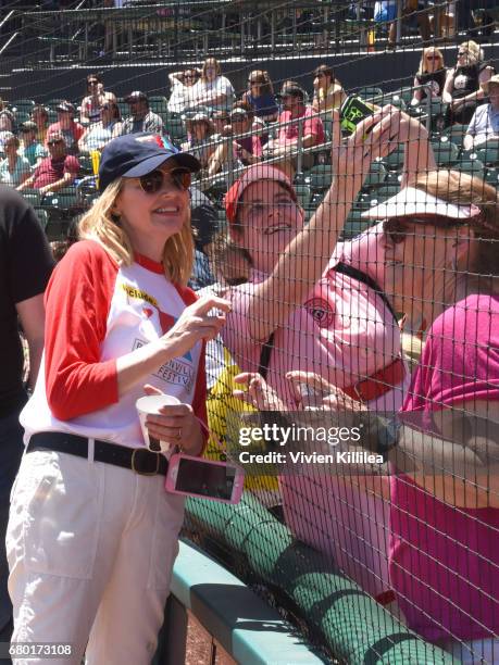 Geena Davis attends "A League of Their Own" 25th Anniversary Game at the 3rd Annual Bentonville Film Festival on May 7, 2017 in Bentonville, Arkansas.