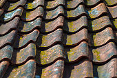 Old roof tiles background, texture
