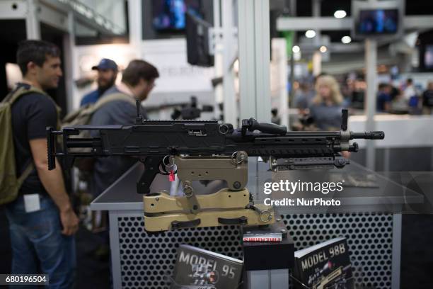 National Rifle Association members visit exhibitor booths at the 146th NRA Annual Meetings &amp; Exhibits on April 28, 2017 in Atlanta, Georgia. With...