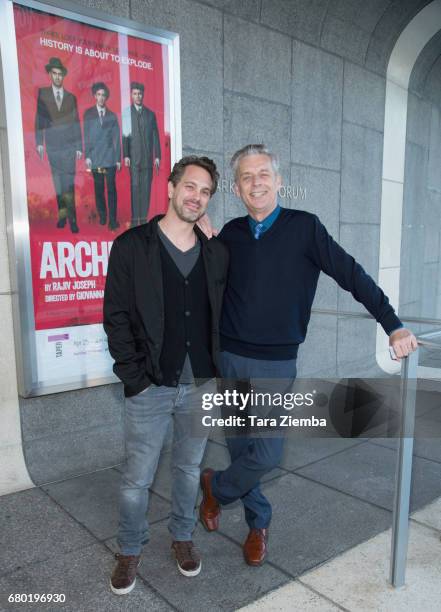 Actor Thomas Sadoski and artistic director of Center Theatre Group Michael Ritchie attend opening night of 'Archduke' at Mark Taper Forum on May 7,...