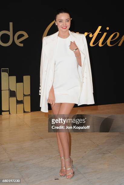 Model Miranda Kerr arrives at the Panthere De Cartier Party In LA at Milk Studios on May 5, 2017 in Los Angeles, California.
