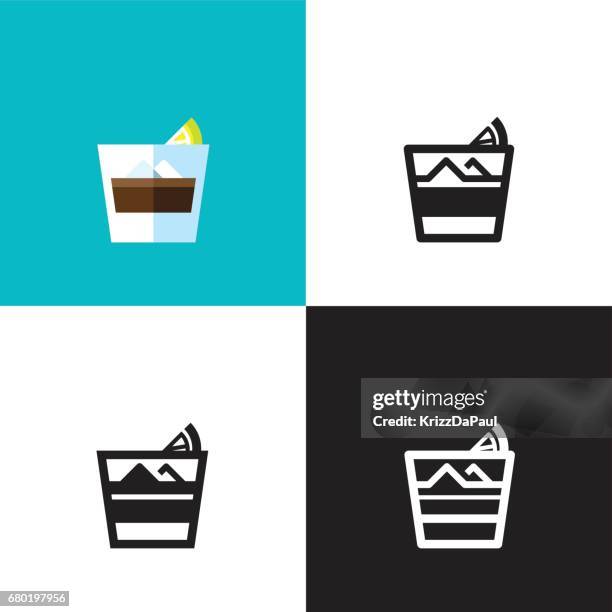 black russian cocktail - coffee drink stock illustrations