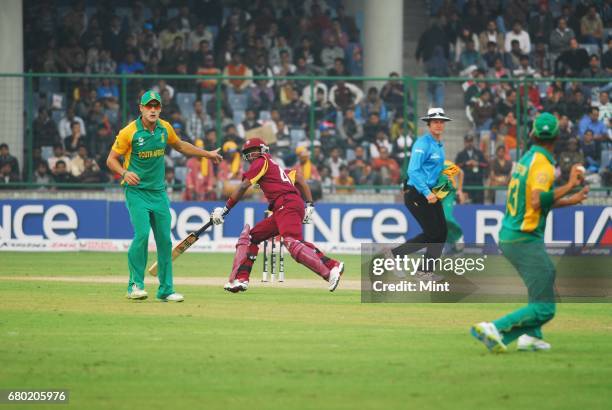 Cricket World Cup group B cricket match between South Africa and West Indies played in New Delhi.